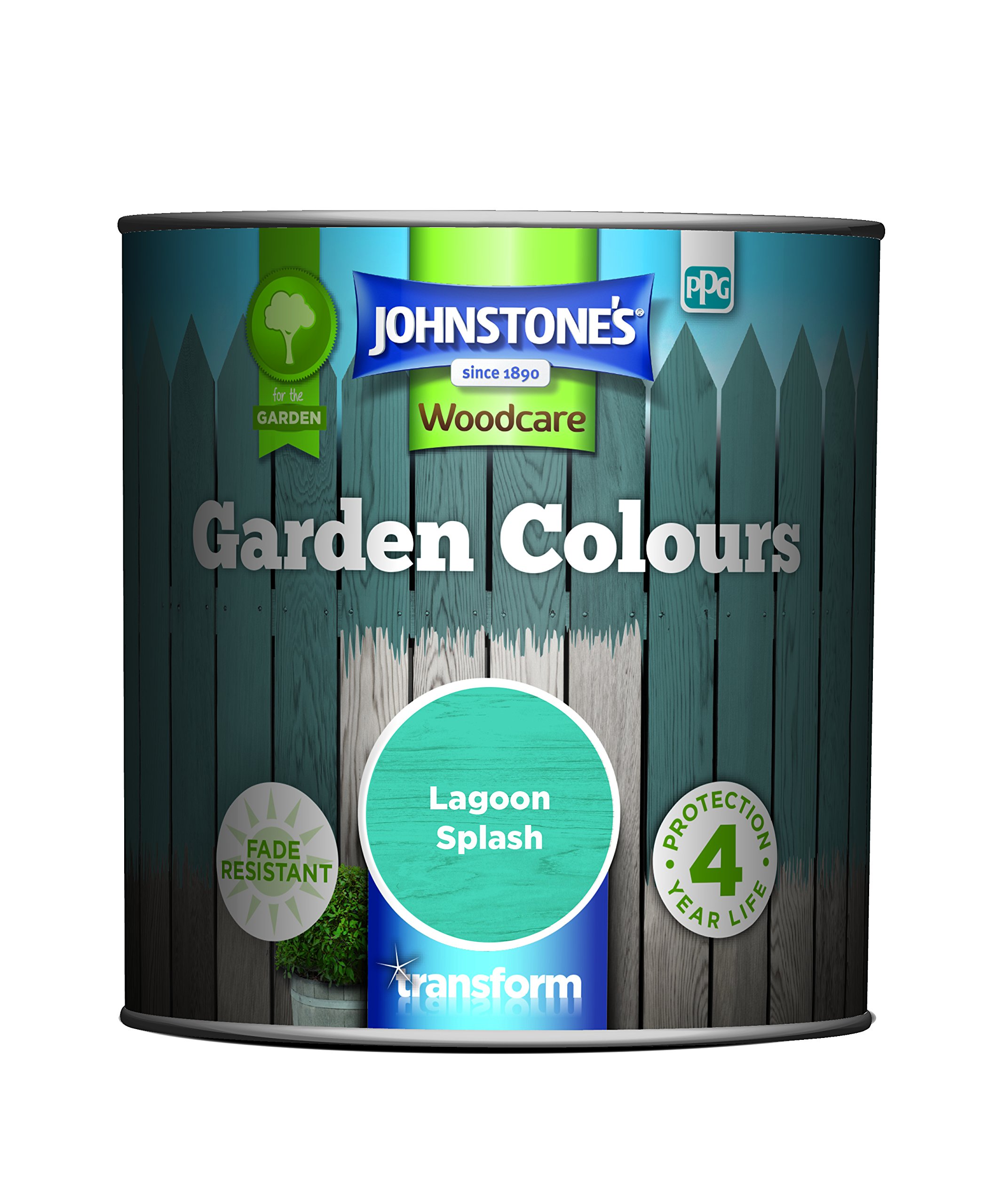 Johnstone’s - Garden Colours - Lagoon Splash - Exterior Wood Paint - Fade Resistant - Suitable for Garden Furniture Outdoors - Fence Paint - Dry in 2 hours - 12m2 Coverage per Litre - 1L