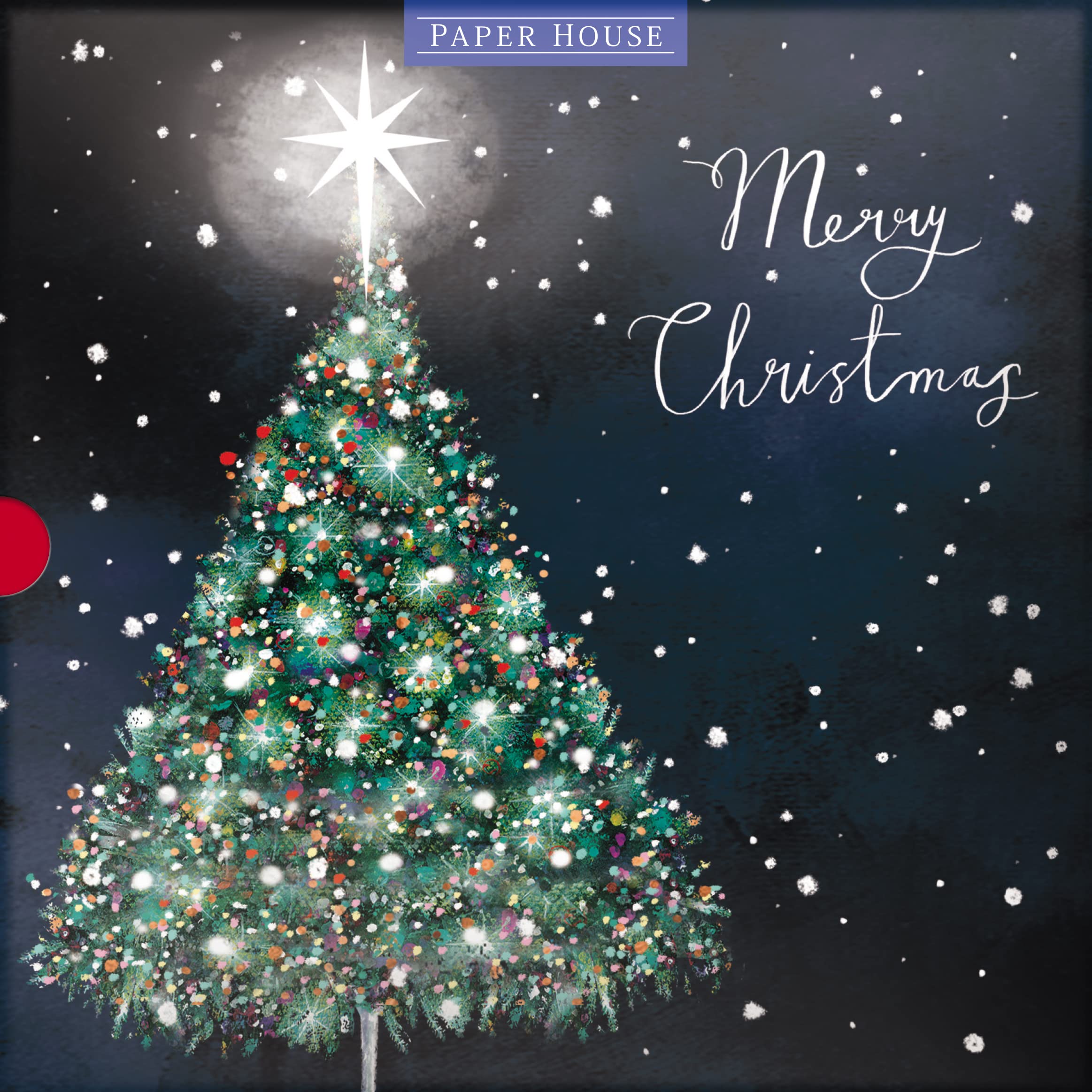 Box of 16 Festive Tree & Wreath Christmas Cards in 2 Designs Boxed Xmas XLPB0002