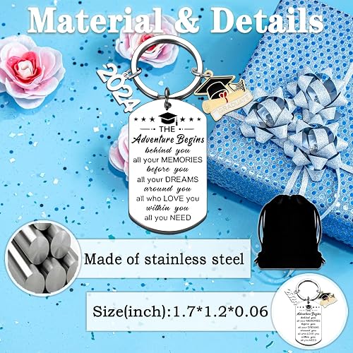 Inspirational Graduation Present Class Of 2025 Graduation Keychain ...