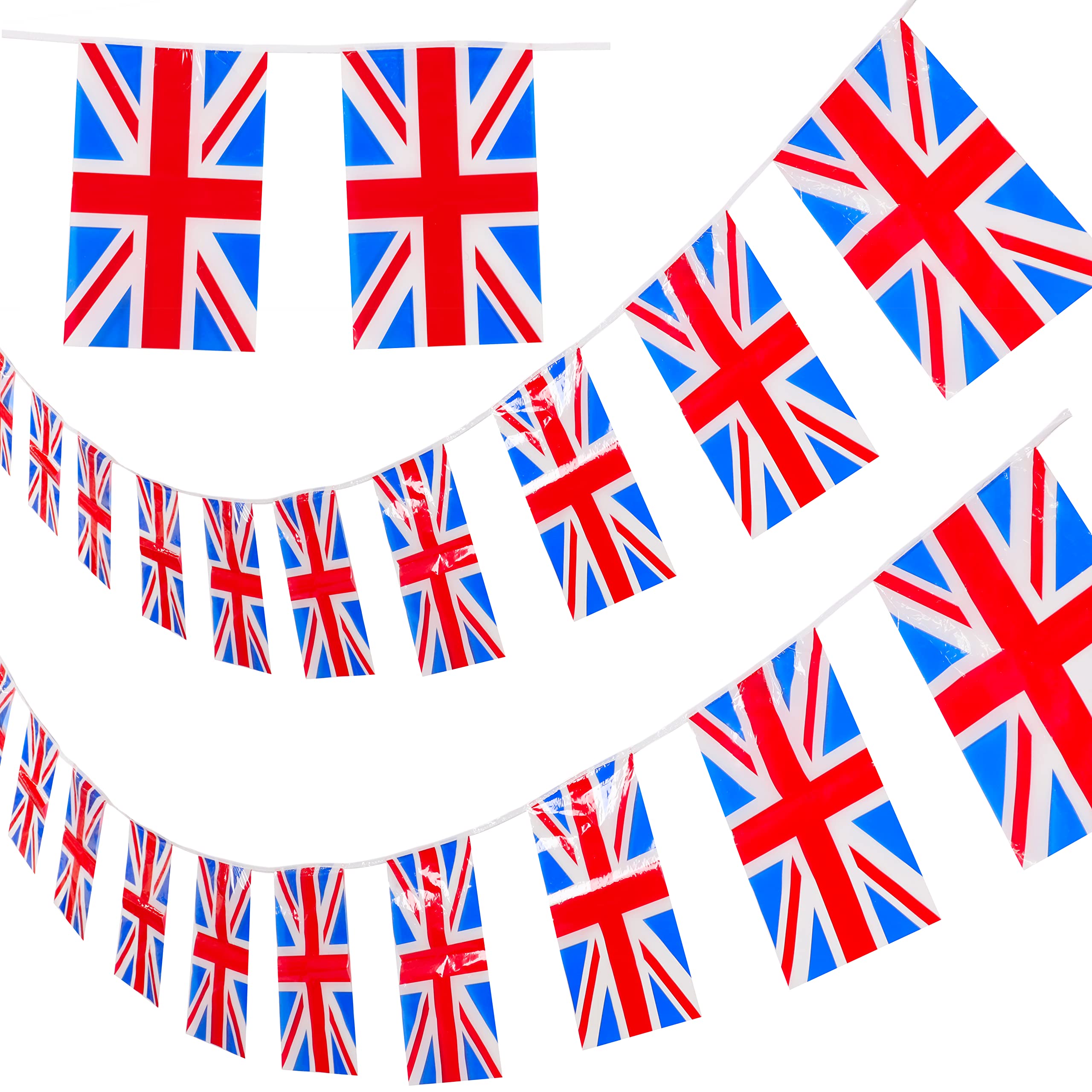 Toyland® 10 Metre Union Jack Bunting 20 Flags Perfect For British Celebrations - His Majesty the King British Decorations - VE Day Parties