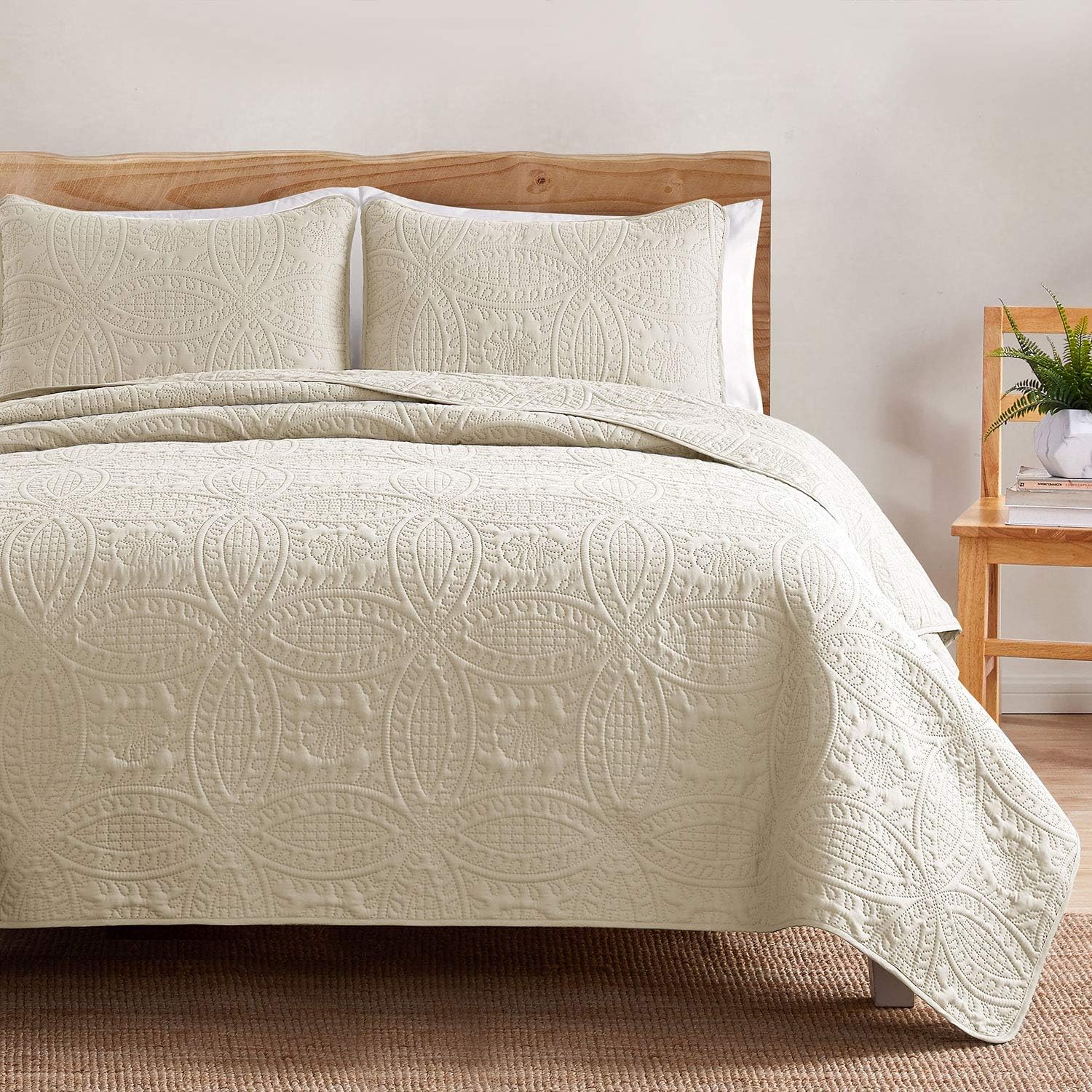 VEEYOO Bedspread Quilt Set Double Size Soft Microfiber Lightweight