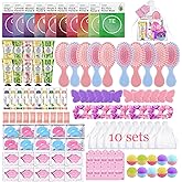 110PCS Spa Party Supplies for Girls, Spa Party Favors Include Face Masks Skincare, Hand Cream, Lip Balm, Under Eye Patches, Mini Hair Brush, Spa Birthday Sleepover Party Supplies for Teen Girls
