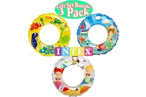 Intex Ocean Reef Transparent Swim Rings Dinosaurs,Mermaid Andbeach Gift Set Bundle-3 Pack