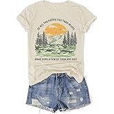 Hiking Shirt for Women Sun Mountain Nature Tee Funny Camping Adventure Graphic T Shirt Outdoor Hike Travel Lovers Top