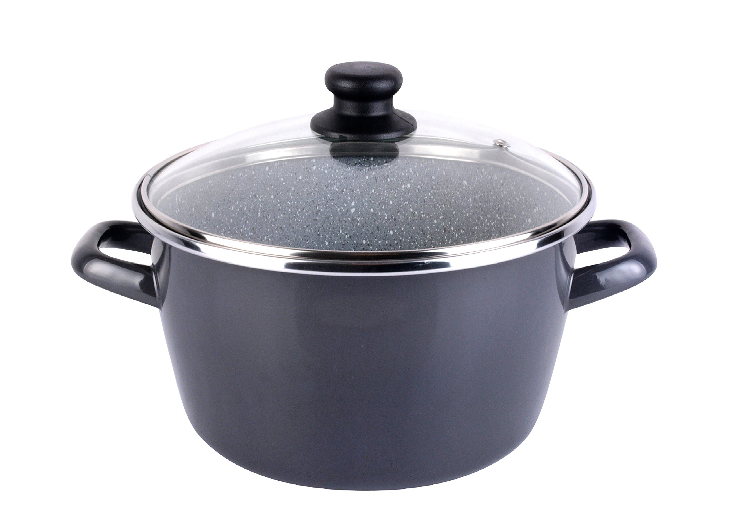 Megafesa Dolomiti - Casserole with glass lid, 24cm diameter, dark grey colour