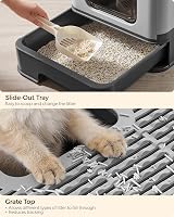 Feandrea Hidden Cat Litter Box with Door, Slide-Out Tray, Anti-Tracking view 5