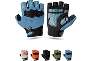 KUTOOK Mountain Bike Gloves for Mmen Fingerless with Wrist Guard Anti-Slip for Dirtbike Riding Fitness Training Outdoor Sports
