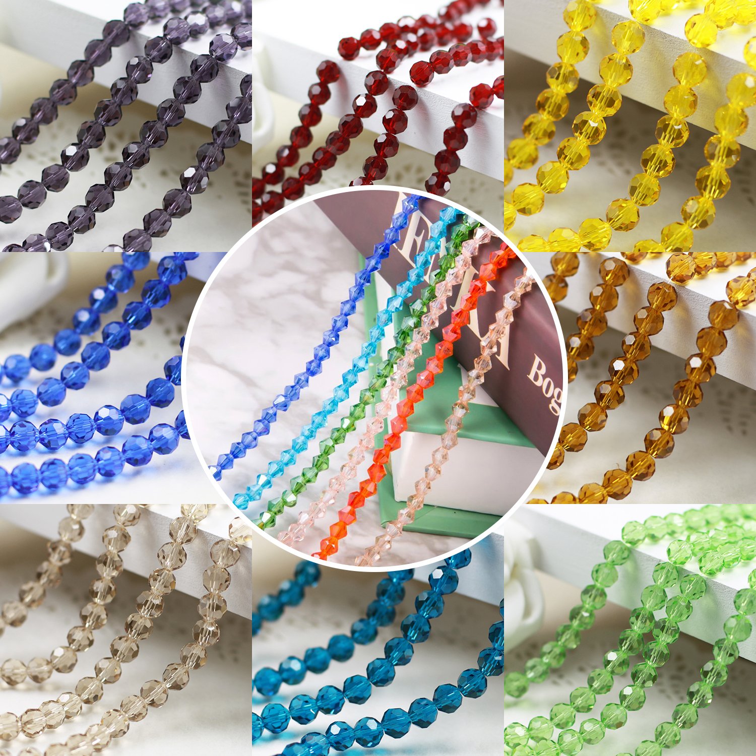 ZEYAN Crystal Beads Faceted Bicone Shape beads 15 Color 1500pcs glass beads for jewelry making Wholesale Mix lot(ZYSJZ001-B)
