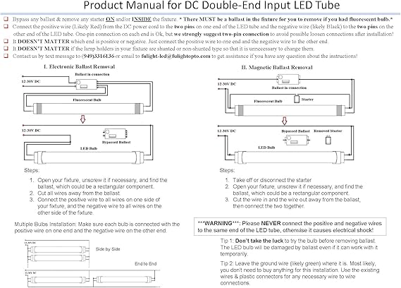 Amazon Com 4 Pack Fulight Ballast Bypass 12 30v Dc Led F15t8 Tube Light Rotatable 18 Inch 17 3 4 Inches Actual Length 1 5ft 7w 15w Equivalent Warm White 3000k Double End Powered Frosted Cover For Rv Home Improvement