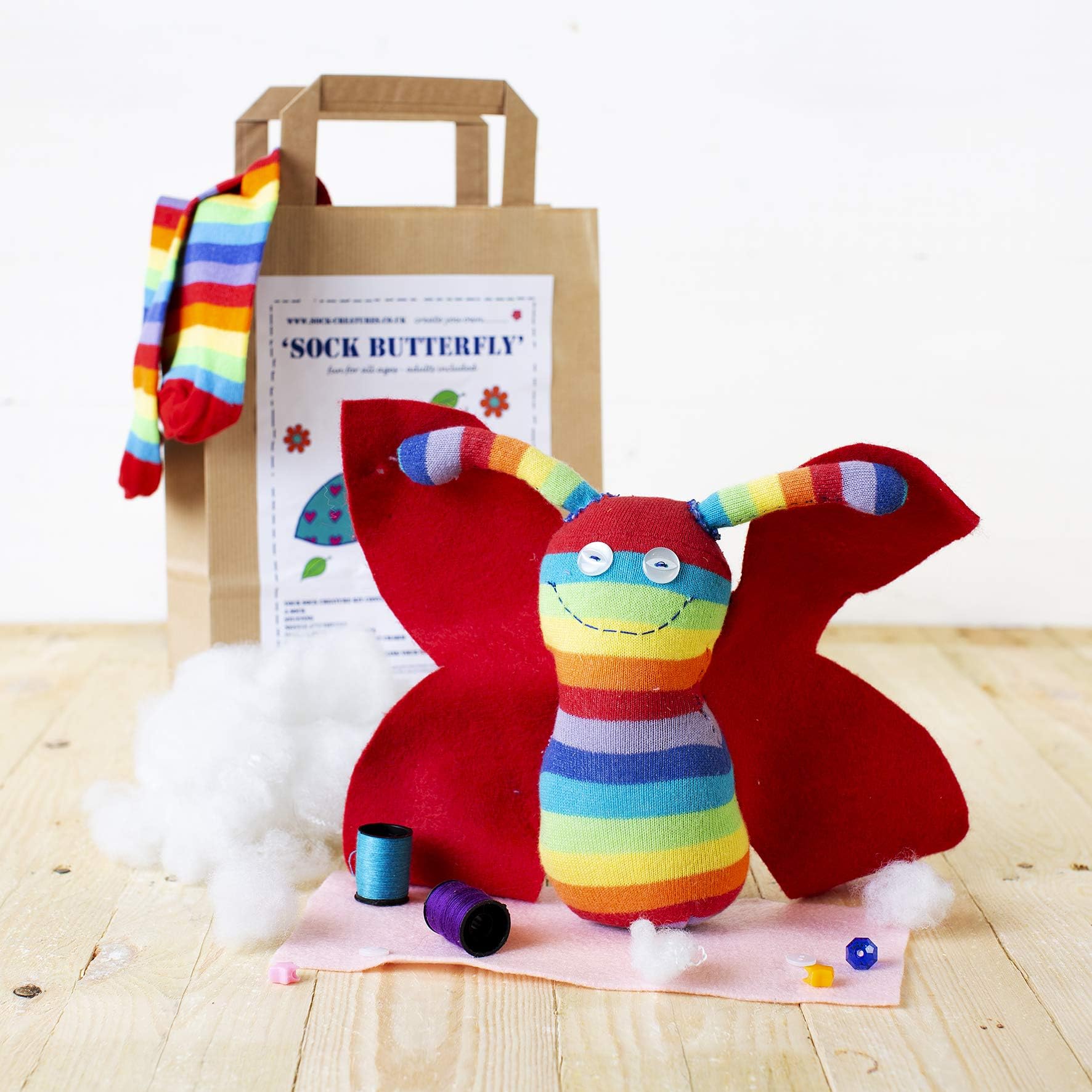 Sock CreaturesSock Butterfly Craft Kit | Sock Creatures | Sewing kit | Craft kit for kids | Craft kits for adults | Make your own Butterfly | Zoom party