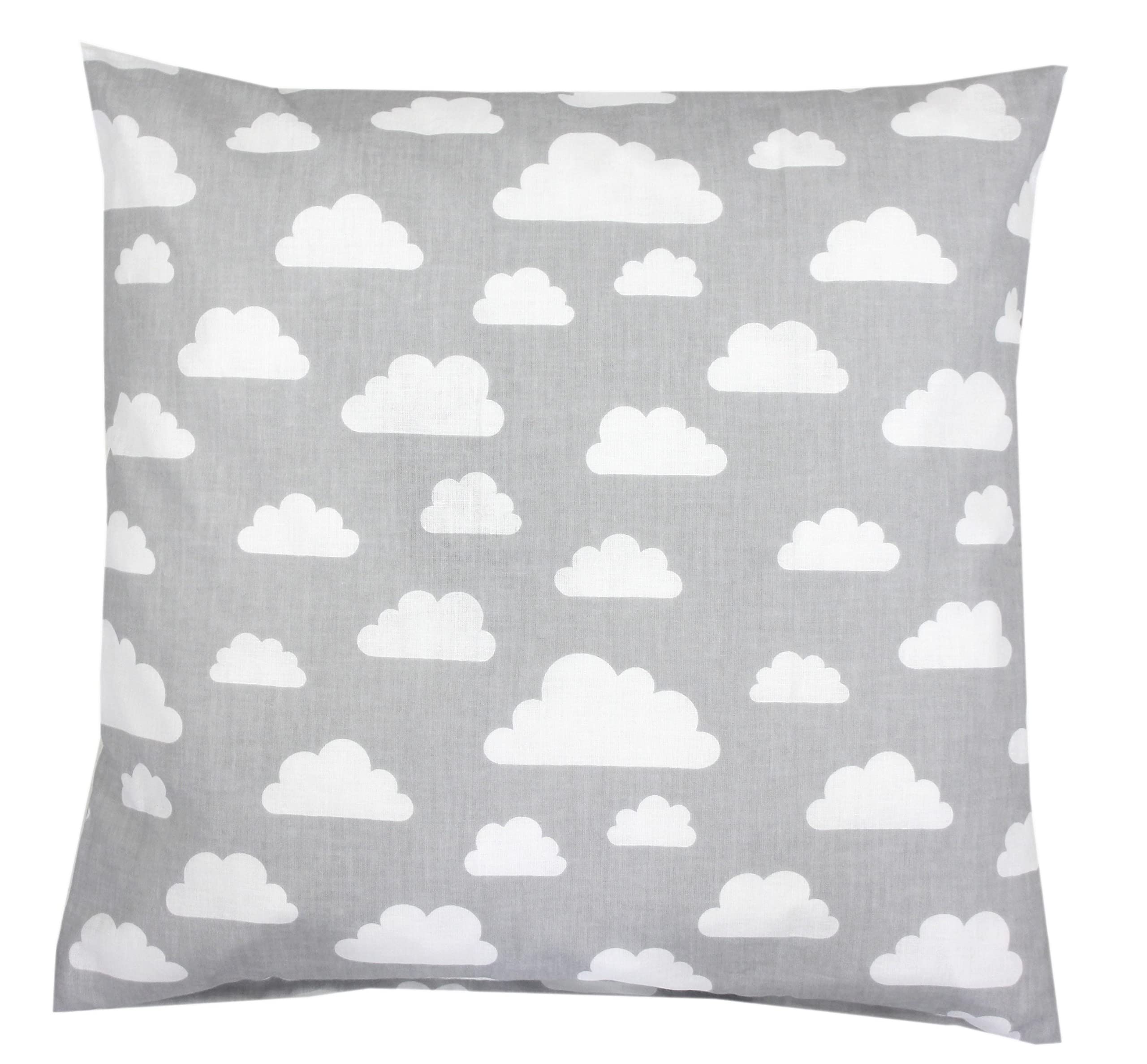 TupTam Children's Pillow Case with Decorative Patterns, Gray White Clouds, 80 x 80 cm — image 1