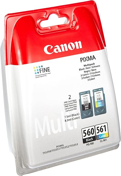 Canon PG560 Black & CL561 Colour Ink Cartridge Combo Pack for PIXMA TS5350