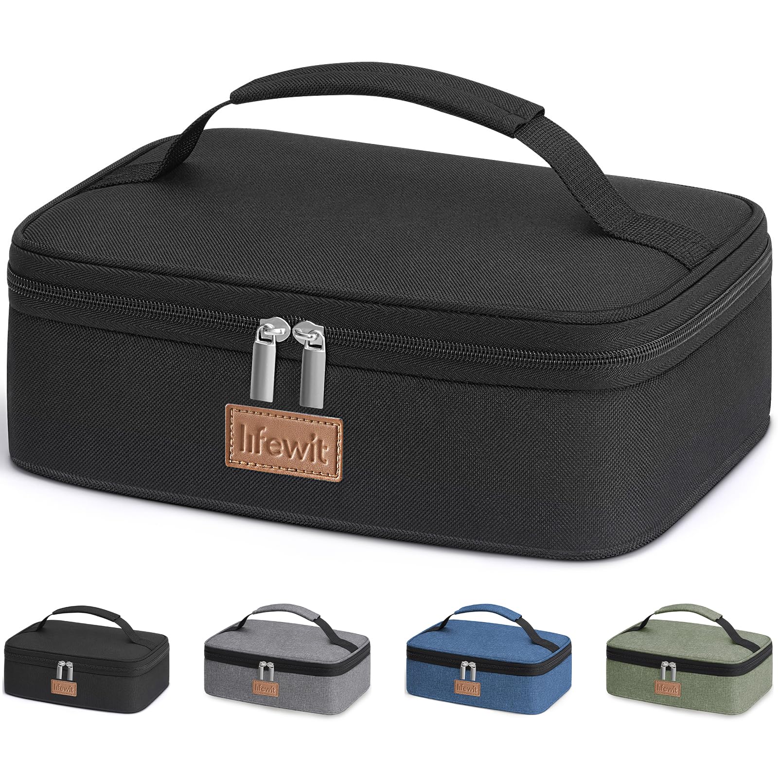 Lifewit Insulated Lunch Bag for Men Women, Thermal Lunch Box Adults, Small Cool Bag Lunch Pail, Waterproof Reusable Cooler with Soft Handle for Work Picnic, Black, 4L