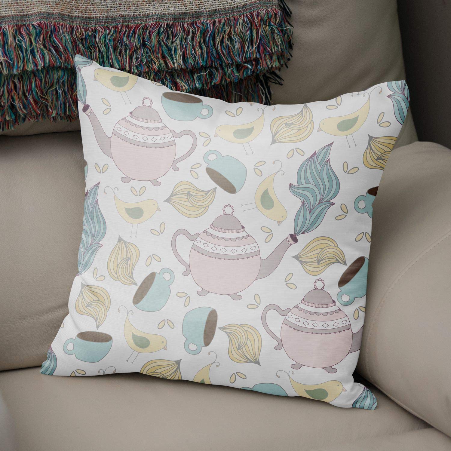 Bonamaison Decorative Cushion Cover Random Pattern, Throw Pillow Covers, Home Decorative Pillowcases for Livingroom, Sofa, Bedroom, Size:50x50 Cm - Designed and Manufactured in Turkey