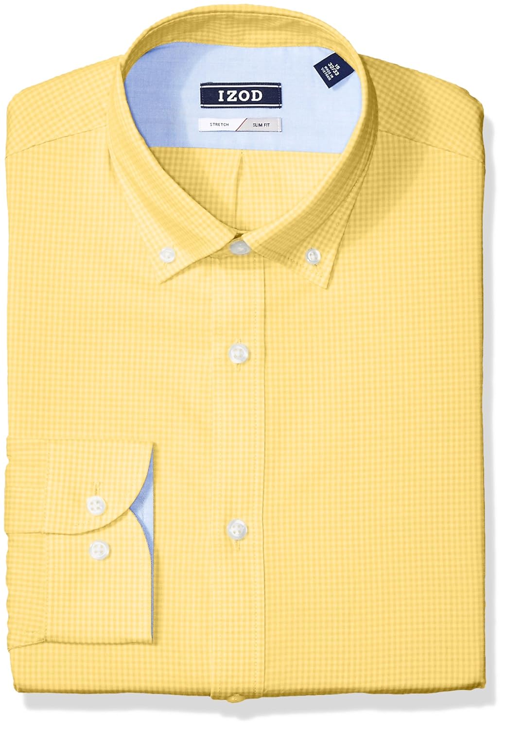 IZOD Men's Dress Shirts Slim Fit Stretch Gingham, Petal