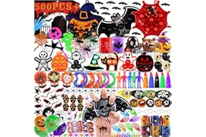 KissFree 500 PCS Halloween Party Favors for Kids, Halloween Toys Bulk, Halloween Goodie Bag Fillers, Non-Candy Treats for Kids, Classroom Prizes