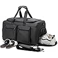 Seyfocnia Gym Bag, Weekender Bag for Men Women Travel Duffel Bag with Wet Pocket Overnight Bag with Shoe Compartment Carry On Travel Bag Gym Duffle Bag Sports Bag-Black