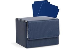 Zettokete MTG Deck Box - Large Capacity Trading Card Storage Box,Fits 100+ Double-Sleeved Cards,Leather Deck Case Compatible with Magic Commander Deck,YuGiOh Structure Deck,TCG Cards,Blue