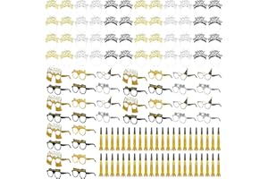 YUNSAILING 108 Pcs New Years Eve Party Supplies 2026 Fancy New Year Glasses Gold Noise Maker Headband NewYear Celebration Black Silver and Gold Party Favor for Happy NewYear Gift Accessories Decoration