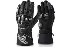 IRON JIA'S Motorcycle Gloves, Winter Riding Gloves with Touchscreen, 3M Thinsulate Thermal Waterproof Windproof Gloves for Road Racing, Cycling, Ebike and Climbing