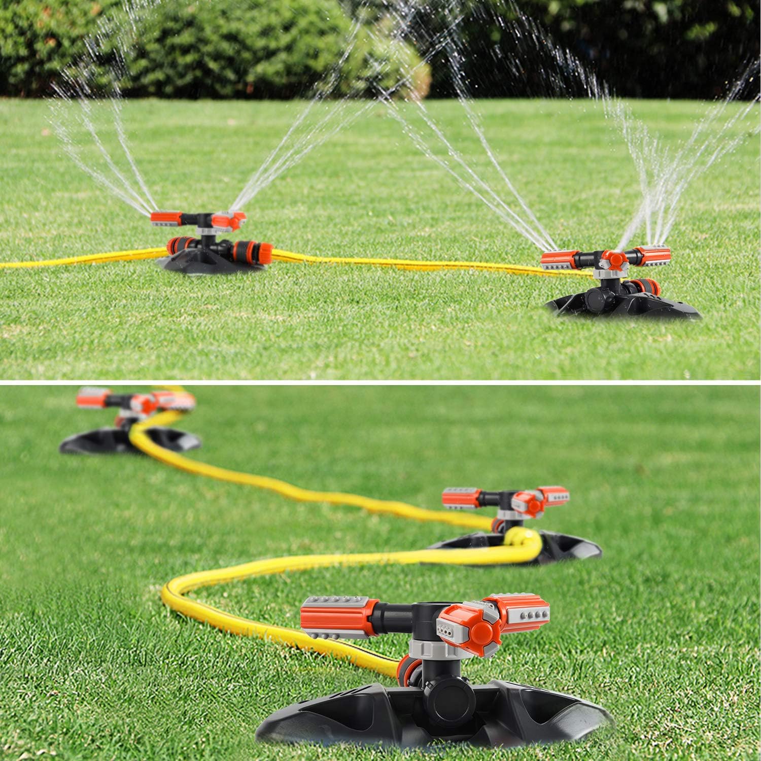 Apas Garden Sprinkler, Automatic Lawn Water Sprinkler 360 Rotating Adjustable Garden Water Sprinkler Irrigation System, Garden Hose Sprinkler for Yard : Garden & Outdoor