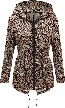 leopard print raincoat with hood