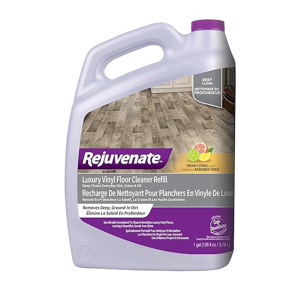 REJUVENATE LUXURY VINYL FLOOR CLEANER REFILL, 1 GALLON, GENTLY CLEANS AND REVITALIZES LUXURY VINYL FLOORS