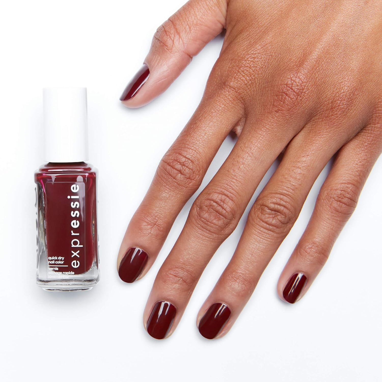 essie expressie Quick-Dry Nail Polish, Burgundy 290 Not So Low-Key, 0.33 Ounces : Beauty