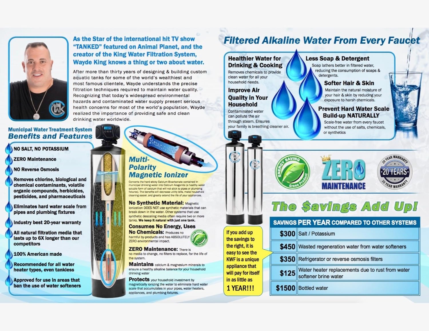Wayde King Water Filtration Maintenance Free Whole House Salt Free Water Filtration And Conditioning System With Built In Magnetic Ionizer Amazon Ca Tools Home Improvement