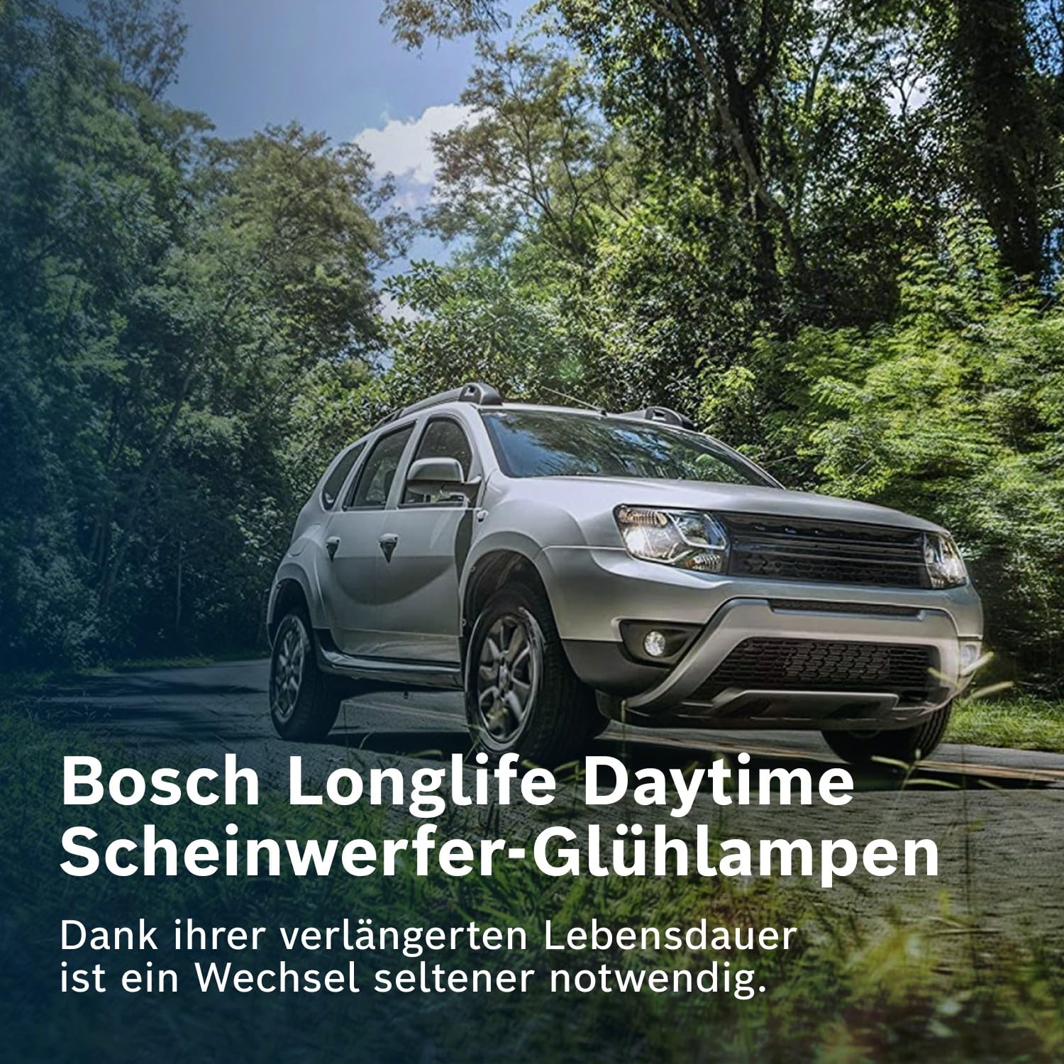 Bosch H4 Longlife Daytime Halogen-Glühlampe für Auto-Scheinwerfer, 12 V 60/55 W, mit langer Lebensdauer - Lampensockel Typ P43t - 2er-Pack Ersatz-Scheinwerferlampen 5