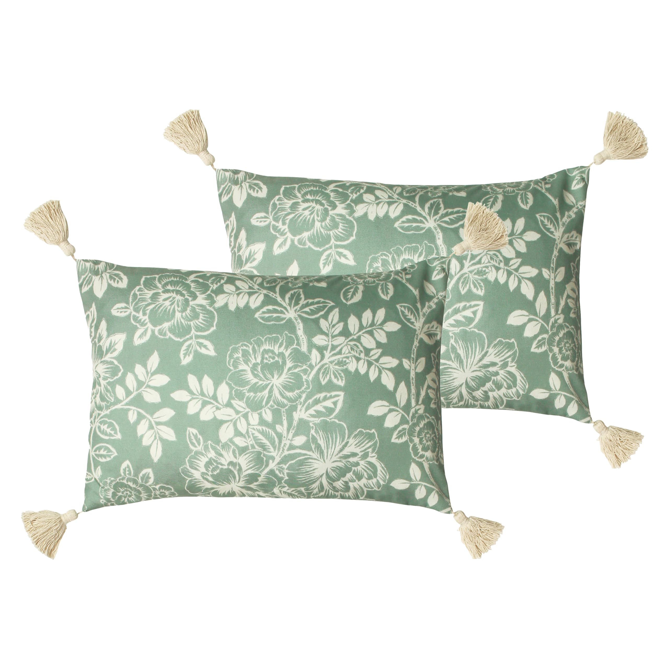 Paoletti Somerton Feather Filled Cushions Twin Pack,Sage,35 x 50cm