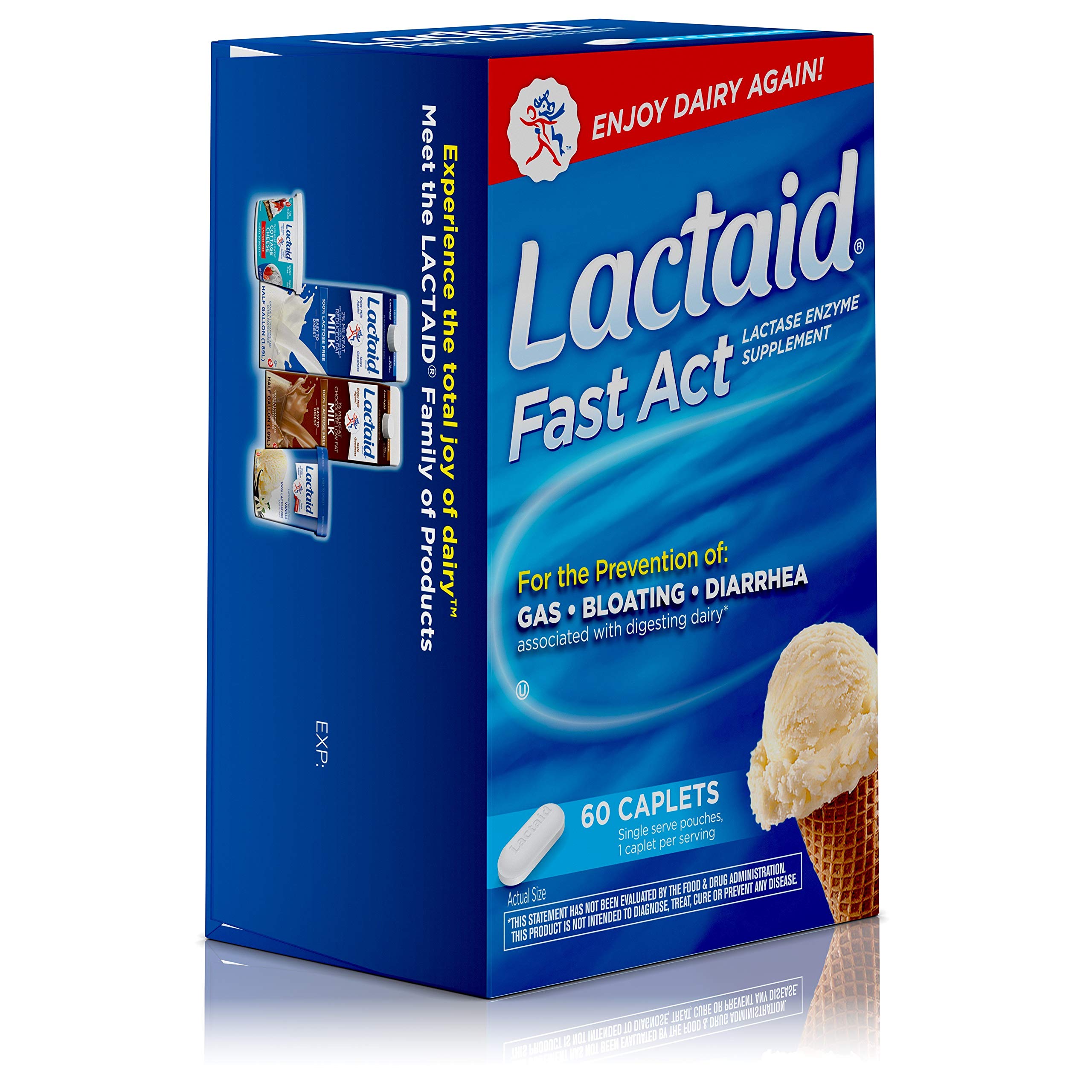 Lactaid Fast Act Lactose Intolerance Relief Pills, 60 singledose