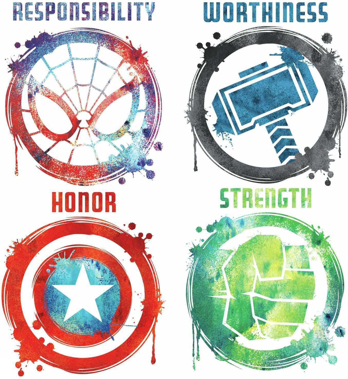 RoomMates RMK3583SCS Marvel Icons Peel and Stick Wall Decals, Multicolor ,Red, Green, Blue,8.89 cm x 3.175 cm by 20.32 cm x 20.32 cm - Image 3