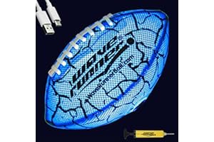 Wave Runner Glow in The Dark Junior Size Waterproof LED Football for Kids, Teens & Adults – Color-Changing Light Up Football with Type-C Rechargeable Design & Pump Included