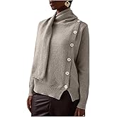 Verdusa Women's Button Up Cardigan Wrap Scarf Jacket Slit Cozy Sweaters Fall Winter Outerwear