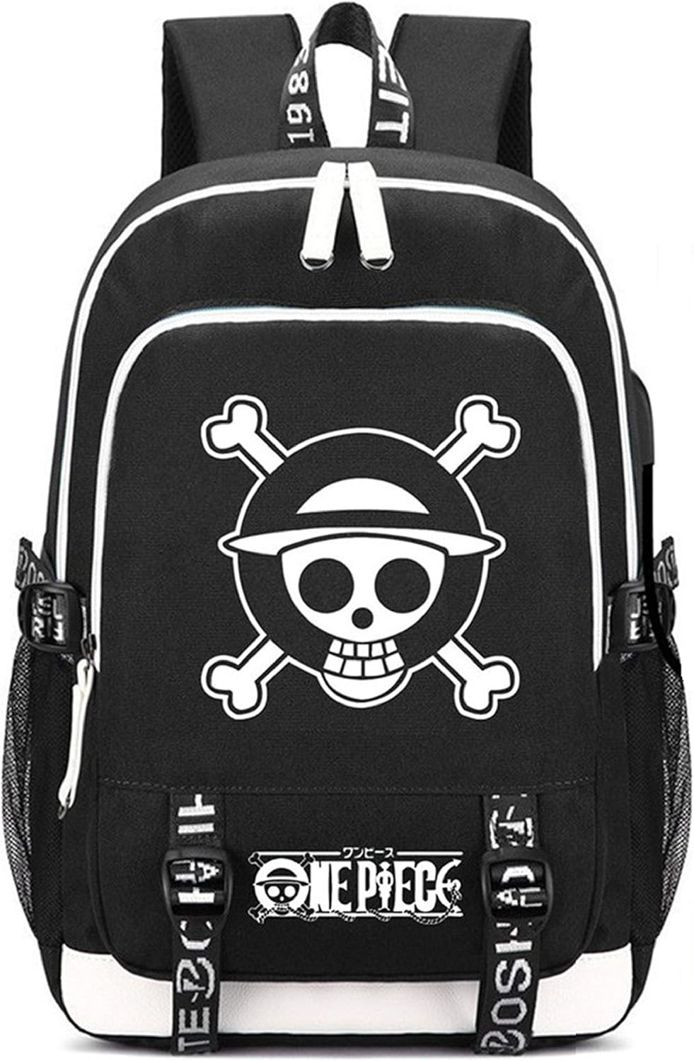 Siawasey Anime One Piece Cosplay Chopper Luffy Backpack Daypack Bookbag Laptop School Bag with USB Charging Port