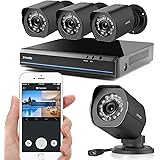 Zmodo Simplified PoE Security Camera Smart System 4 HD Weatherproof Cameras 4 Channel HDMI NVR 1TB Hard Drive
