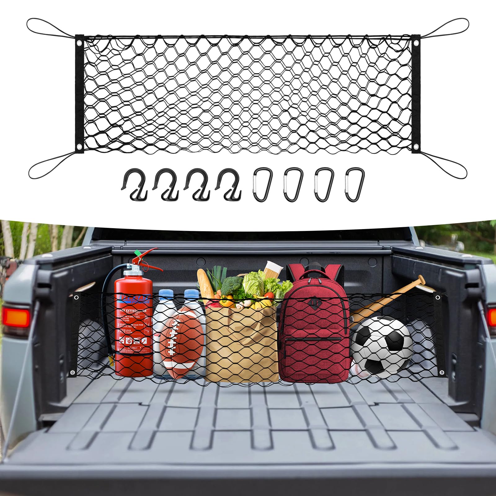 Cargo Net For Rivian R1t Canvcle Truck Bed Cargo Net for 2022-2025 2026 Rivian R1T/R1S ...