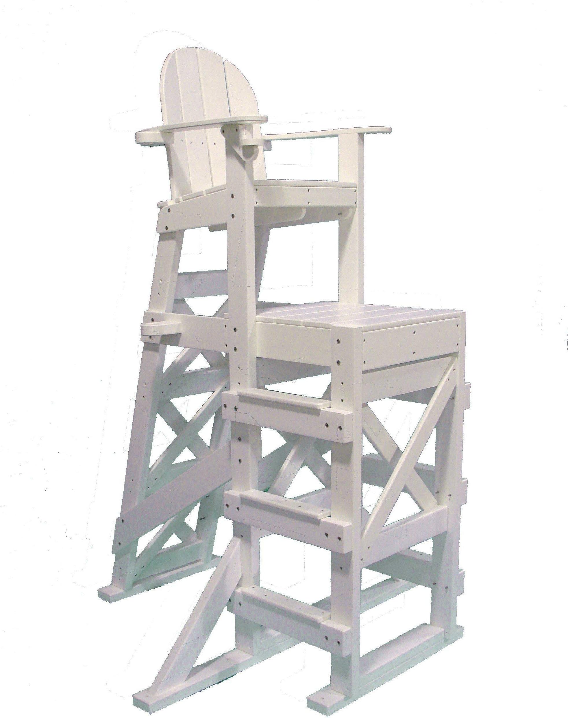 Tailwind Furniture Recycled Plastic TLG530 Tall Lifeguard Chair with Side Steps - Seat Height: 64" - Lead Time to Ship 1 to 3 Weeks
