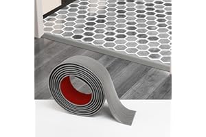 Greymond Floor Transition Strip - Self-Adhesive PVC Trim for Carpet to Flooring, Threshold Gap Cover (10ft x 3in, Grey Wood)