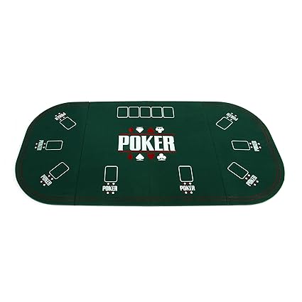 Nexos Faltbare Tischauflage Casino Pokertisch Pokerauflage Holzverstärkt klappbar 160 x 80 cm bis zu 9 Spieler grüner Filzbezug