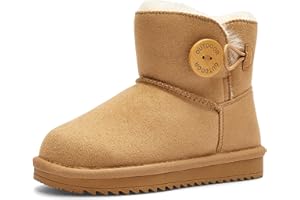 Balabala Water Resistant Girls Snow Boots Winter Boots Warm Kids Snow Boots Boys Snow Boots Faux Fur Suede Hiking Boots