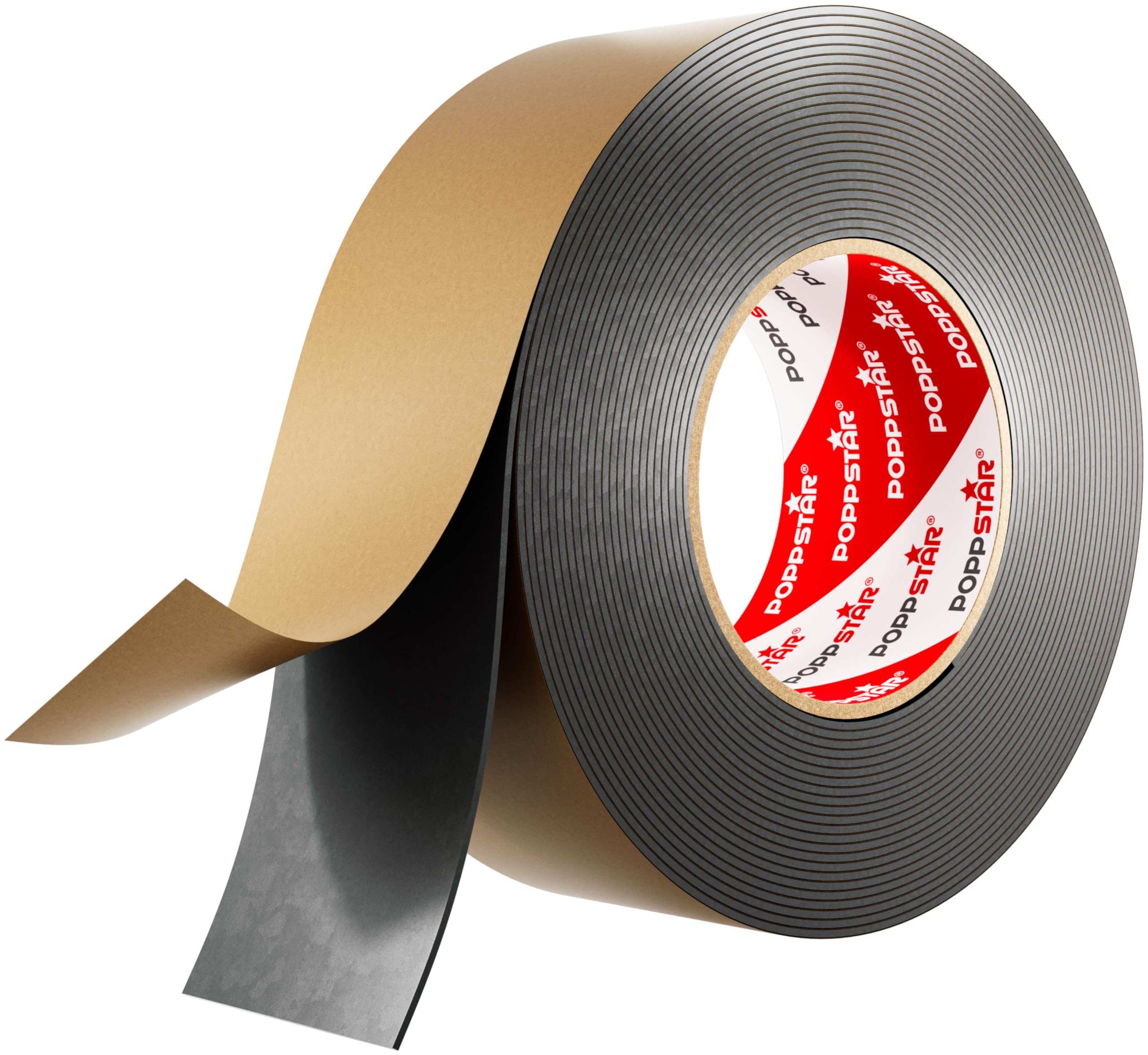 POPPSTAR Double-Sided Butyl Tape (10m x 50mm x 1.6mm) Butyl Rubber Tape, Black