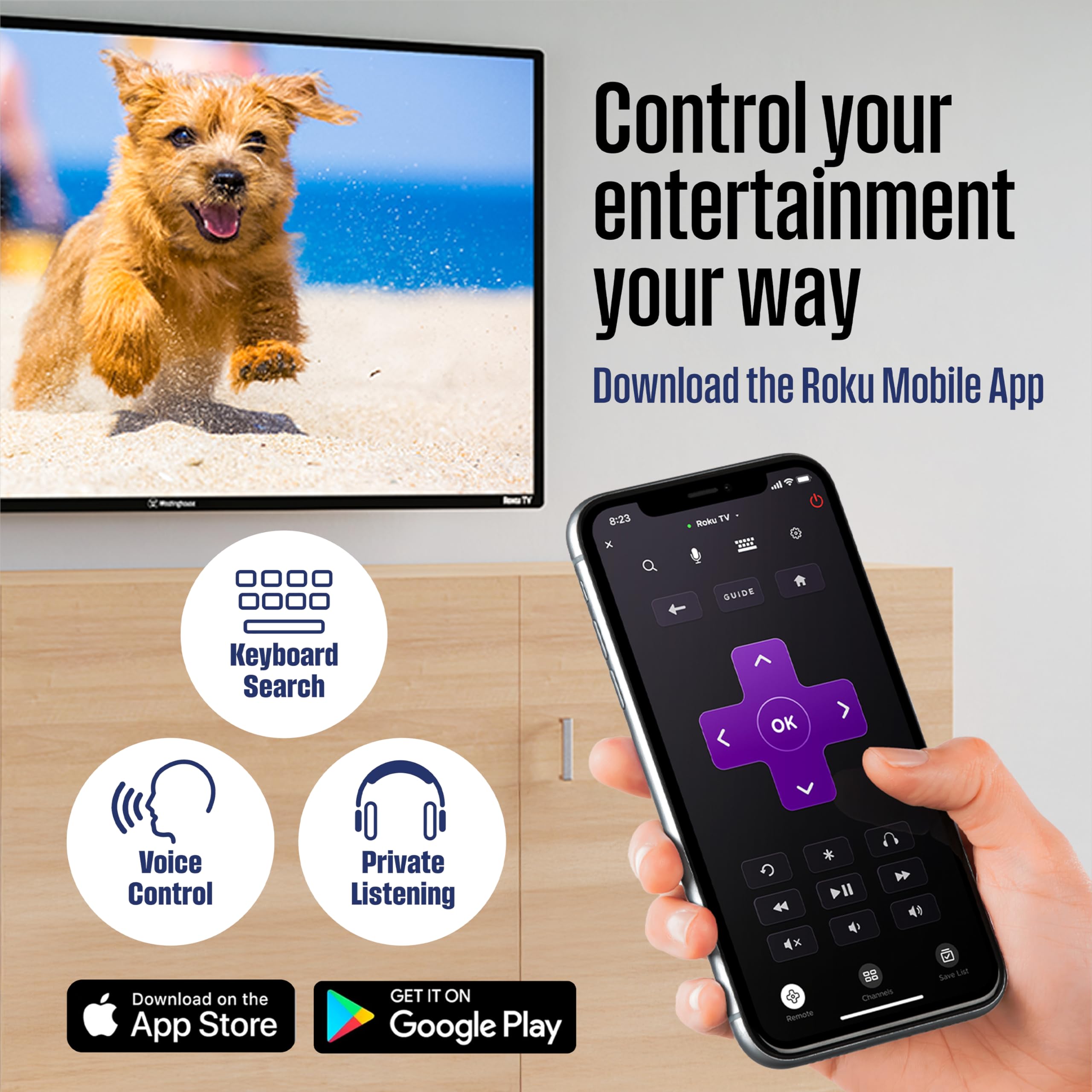 Westinghouse Roku TV - 40 Inch Smart TV, 1080P FHD Television with Wi-Fi Connectivity and Mobile App, Flat Screen, Bluetooth, Compatible with Apple AirPlay, Alexa and Google Assistant