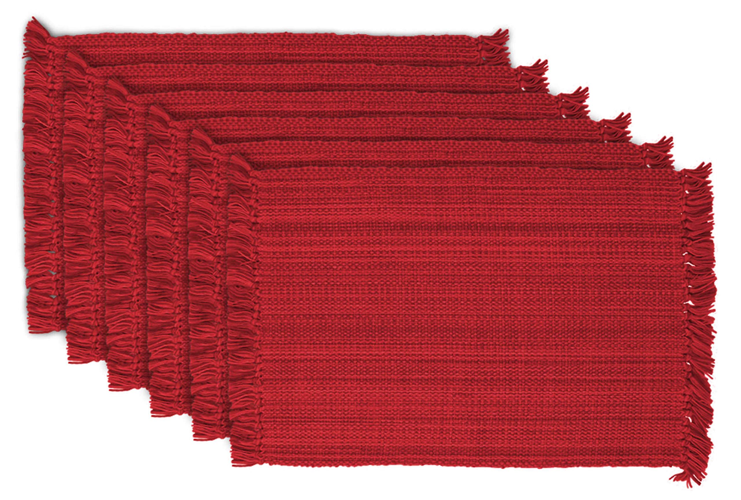 DII Tabletop Collection, Cotton, Tango Red, Placemat Set, 13x19