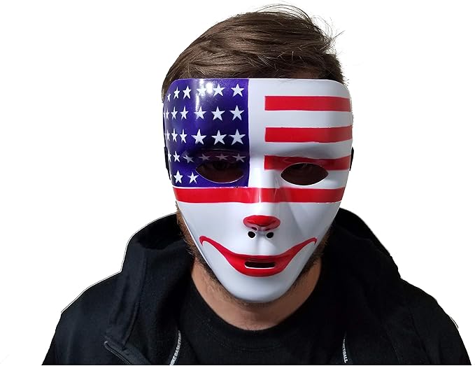 Trippy Lights Usa Flagge Maske Fur Halloween Jungen Madchen Teenager Manner Und Frauen Amazon De Bekleidung