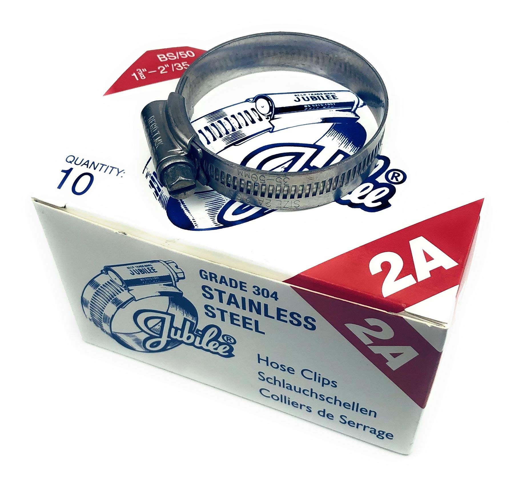 Best Price Square Jubilee® Stainless Steel SS304 Hose Clamp 35-50mm x 10