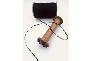 Trimplace 1/4" (6 mm) Baby RIC Rac Trim – 24 Yards Black – Wavy Braid, Ideal for Sewing, Quilting, Hair Bows, Crafts