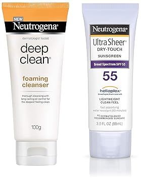 Neutrogena Deep Clean Foaming Cleanser, 100g and Neutrogena Ultra Sheer Dry Touch Sunblock, SPF 50+, 88ml