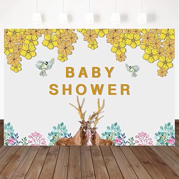 Amazon Com Mocsicka Baby Shower Backdrop 7x5ft Vinyl Cartoon Elk